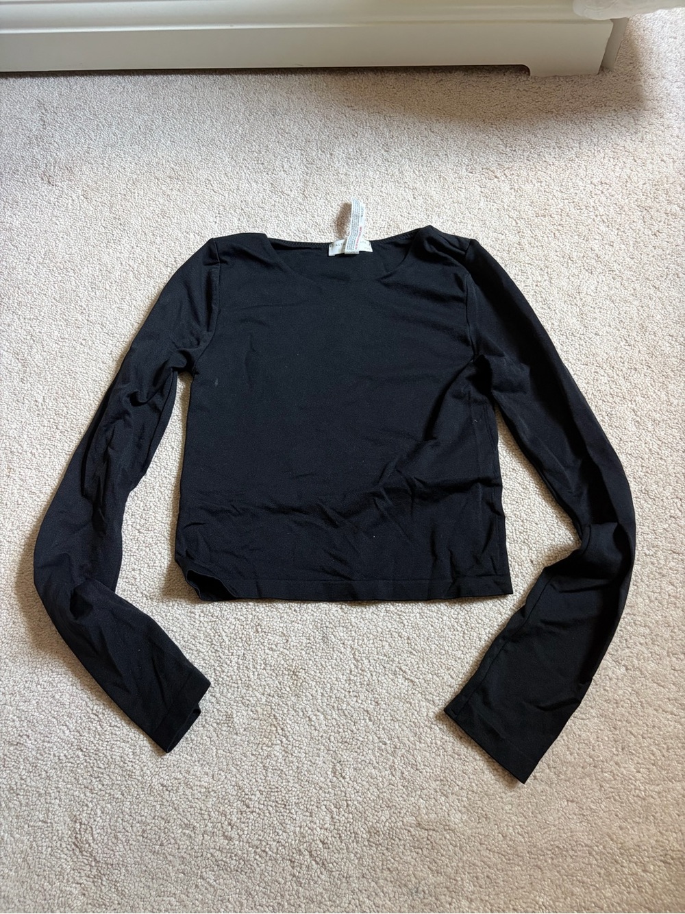 Altar'd State Black Long Sleeve Cropped Tee